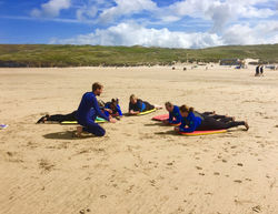 Surfing at Par Sands beach
